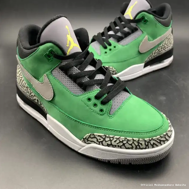 Official Maikesneakers 867493 AJ3 PE Jordan Oregon Ducks Tinker 3 Air shoes Retro 0509